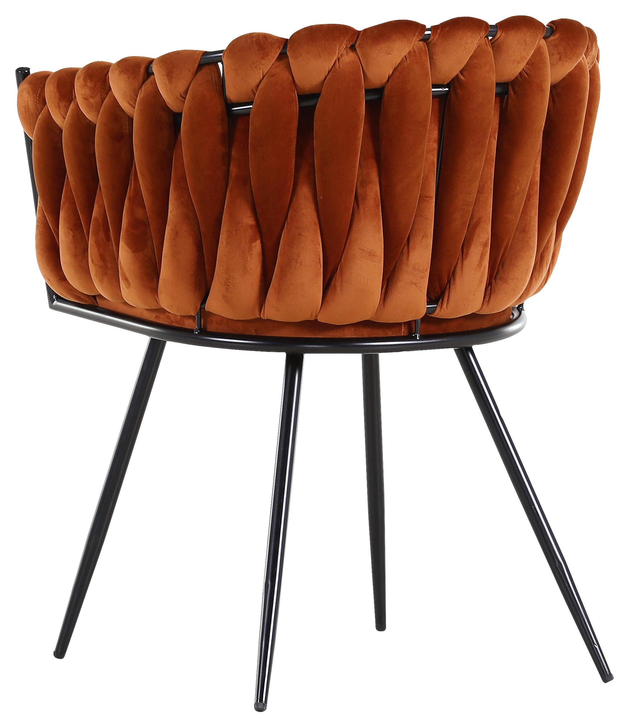 ARMLEHNSTUHL  in Aluminium Velours  - Schwarz/Orange, LIFESTYLE, Textil/Metall (60/78/55cm) - Landscape