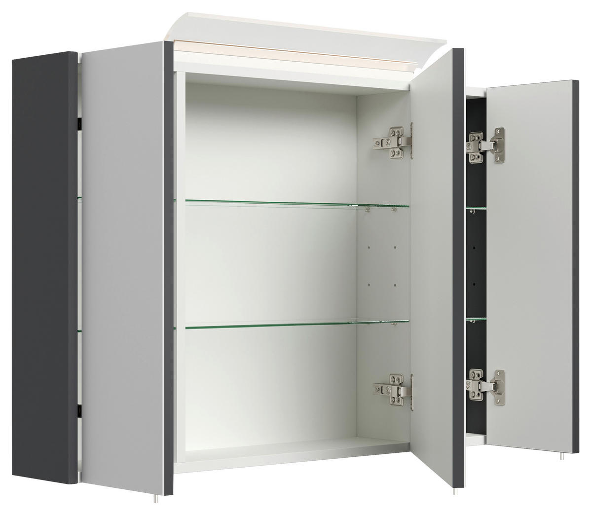 SPIEGELSCHRANK 90/62/17 cm  - Graphitfarben, MODERN, Glas/Holzwerkstoff (90/62/17cm) - MID.YOU