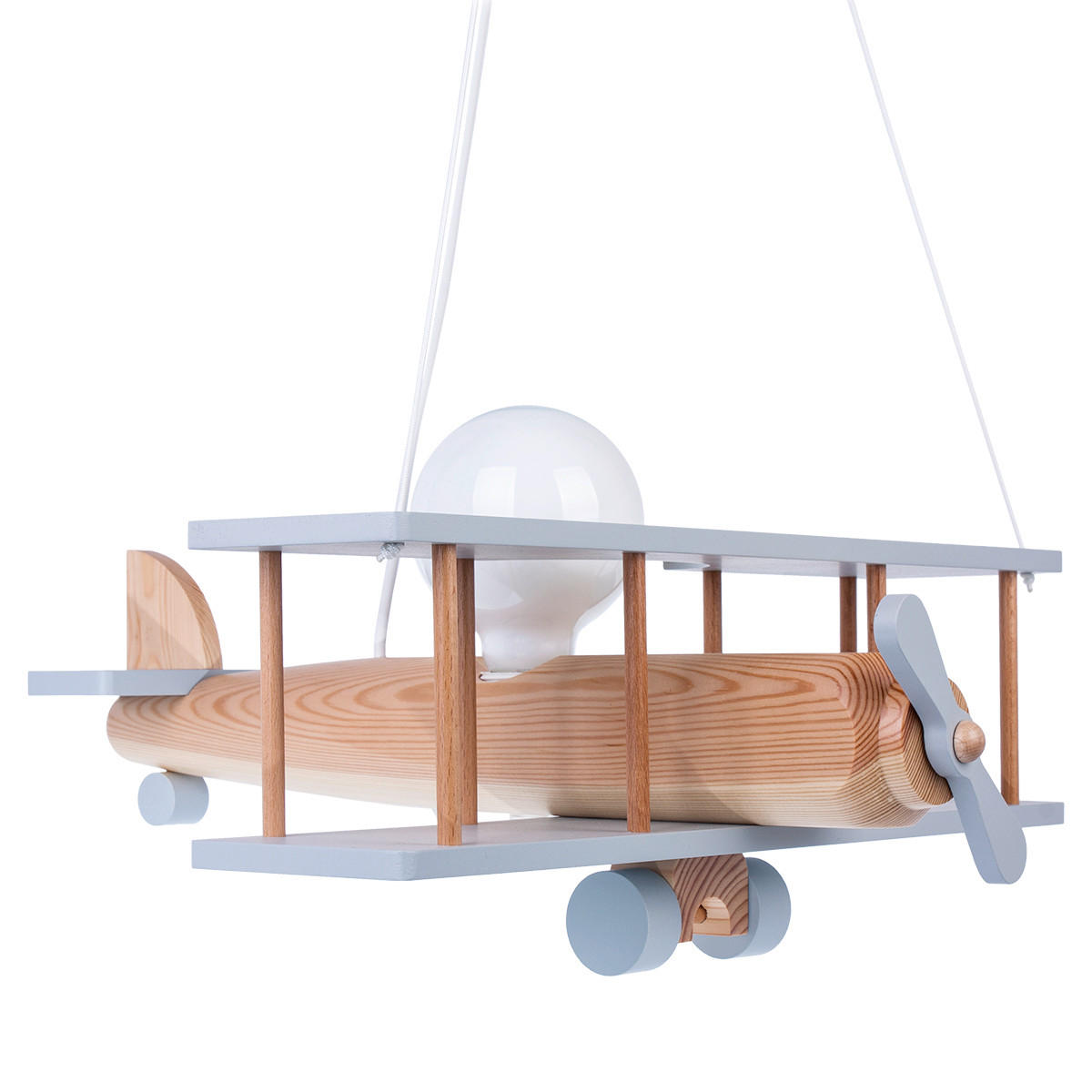 KINDERHÄNGELEUCHTE  42/45/75 cm    - Naturfarben/Grau, KONVENTIONELL, Holz (42/45/75cm)