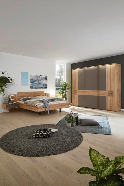  SCHIEBETÜRENSCHRANK 301,9/240,3/67,2 cm 3-türig  - Eichefarben/Braun, Design, Glas/Holz (301,9/240,3/67,2cm) - Valnatura