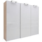 SCHWEBETÜRENSCHRANK  in Sonoma Eiche  - Chromfarben/Sonoma Eiche, Design, Glas/Holzwerkstoff (280/240/68cm) - Moderano