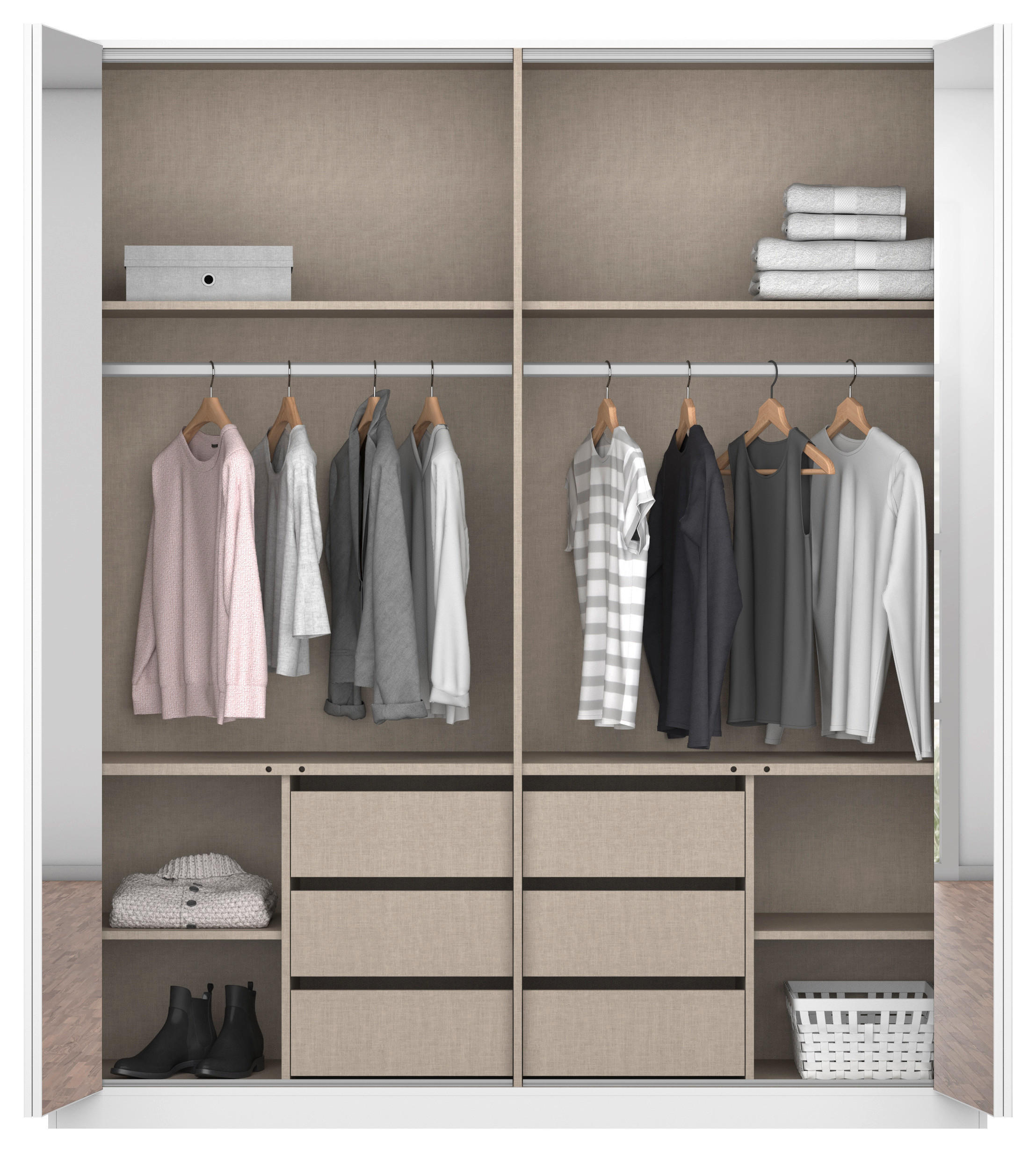 FALTTÜRENSCHRANK 181/210/54 cm 4-türig Weiß  - Weiß, Holzwerkstoff (181/210/54cm) - Boxxx