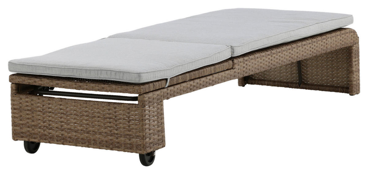 SONNENLIEGE 60/32/196 cm  - Sandfarben/Hellbraun, KONVENTIONELL, Kunststoff/Textil (60/32/196cm) - Gardenson