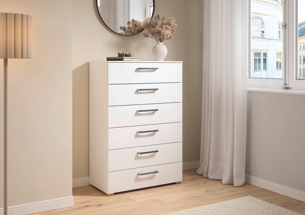 KOMMODE , 80/119/42 cm, 6 Schublade(n)  - Edelstahlfarben/Alufarben, Basics, Holzwerkstoff/Kunststoff (80/119/42cm) - Novel
