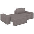 SCHLAFSOFA mit Liegefunktion, Schlafen auf Sitzhöhe, Rücken echt Webstoff Dunkelgrau - Dunkelgrau/Schwarz, KONVENTIONELL, Kunststoff/Textil (256/83/115cm) - Carryhome