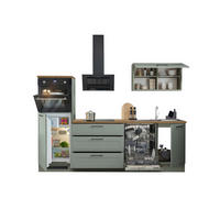 BLOK KUHINJA BEZ APARATA  zelena, hrast artisan  - zelena/crna, Dizajnerski, metal/pločasti materijal (260cm) - Xora