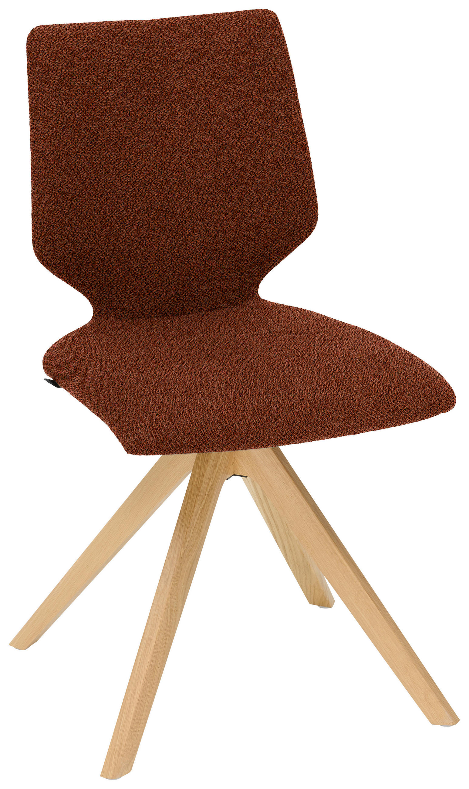 STUHL Struktur  - Eichefarben/Rostfarben, Design, Holz/Textil (50/92/64cm) - Venjakob