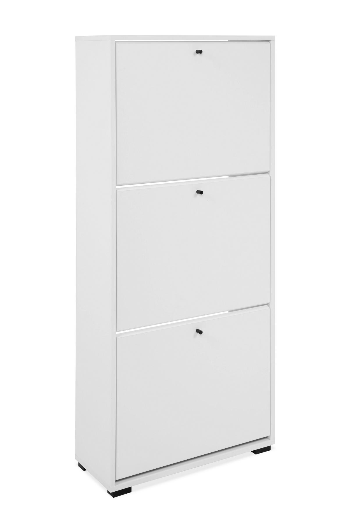 SCHUHKIPPER  in 58/133/25 cm  - Schwarz/Weiß, Design, Holzwerkstoff/Kunststoff (58/133/25cm) - MID.YOU