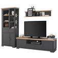 TV-ELEMENT Holzwerkstoff Eiche Artisan  - Graphitfarben/Eiche Artisan, ROMANTIK / LANDHAUS, Holzwerkstoff/Metall (193/54/51cm) - Hom`in