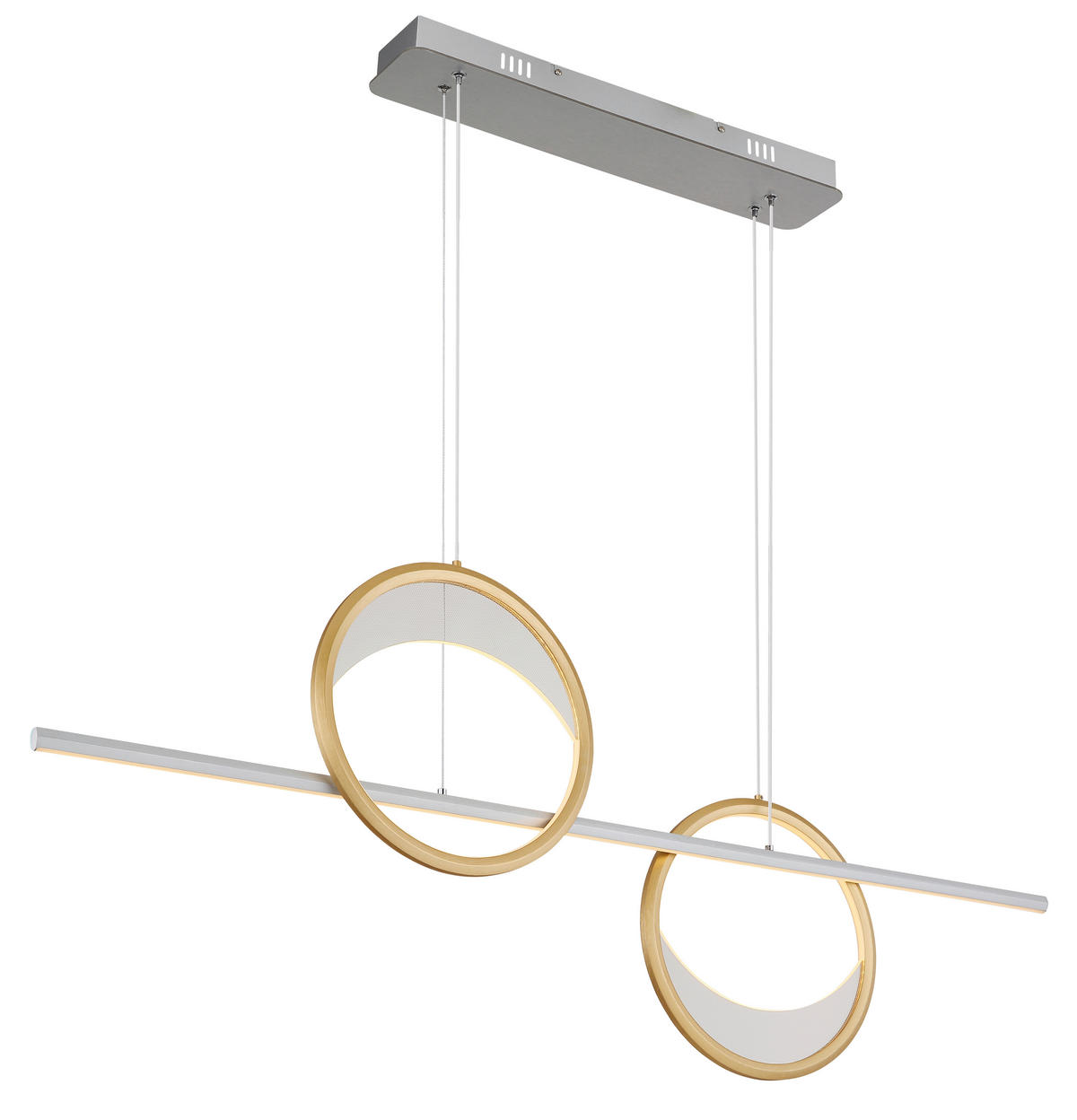 ZÁVĚSNÉ LED SVÍTIDLO, 120.4/10.5/120 cm - barvy stříbra/čiré, Design, kov/plast (120.4/10.5/120cm) - Globo