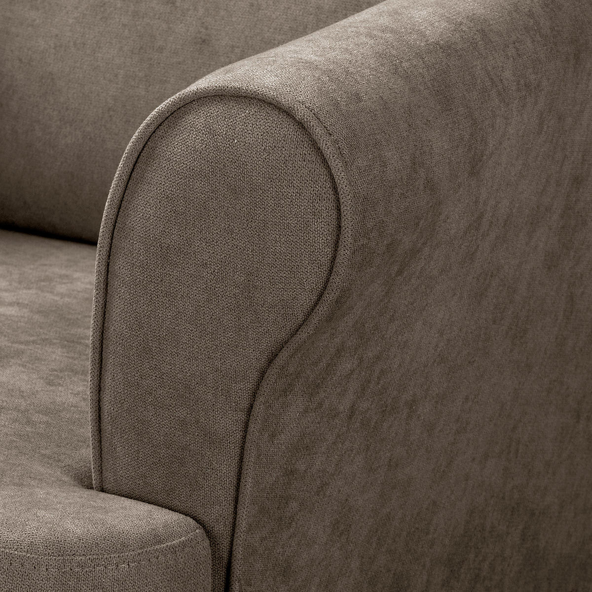 OHRENSESSEL Scandi Mikrofaser Schlammfarben  - Schlammfarben/Naturfarben, Design, Holz/Textil (87/105/90cm) - Livetastic