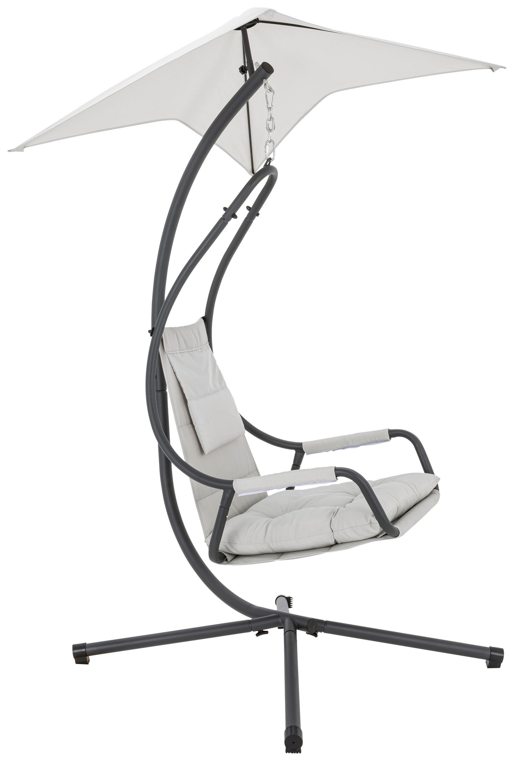 VISEČ SEDEŽ - temno siva/svetlo siva, Moderno, kovina/tekstil (120/104/210cm) - Ambia Garden