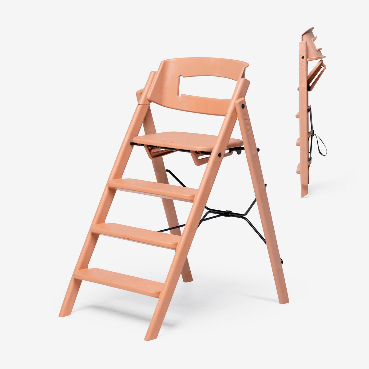 STOLČEK ZA HRANJENJE  KAOS Klapp High Chair    45,5/60/81 cm       terakota  - terakota, Basics, umetna masa (45,5/60/81cm)