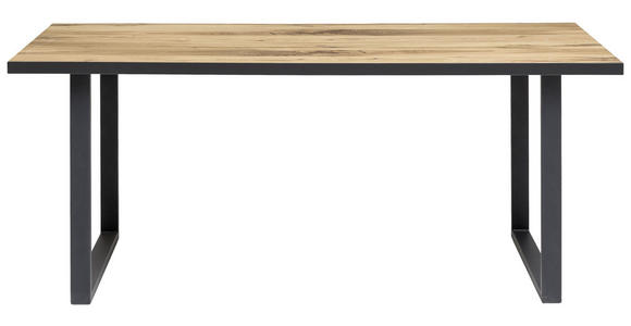 ESSTISCH 200/90/75 cm Eiche furniert Holz Alteiche rechteckig  - Alteiche/Graphitfarben, Trend, Holz/Metall (200/90/75cm) - Carryhome