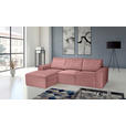 ECKSOFA Rosa Chenille  - Schwarz/Rosa, KONVENTIONELL, Kunststoff/Textil (168/272cm) - Carryhome