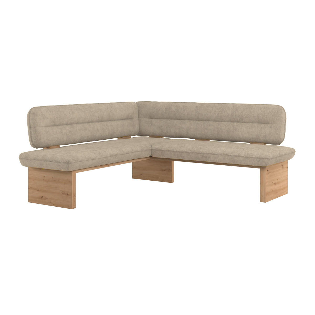 ECKBANK 170/232 cm Webstoff Beige Eiche Sperrholz   - Eichefarben/Beige, KONVENTIONELL, Holz/Textil (170/232cm) - James Wood