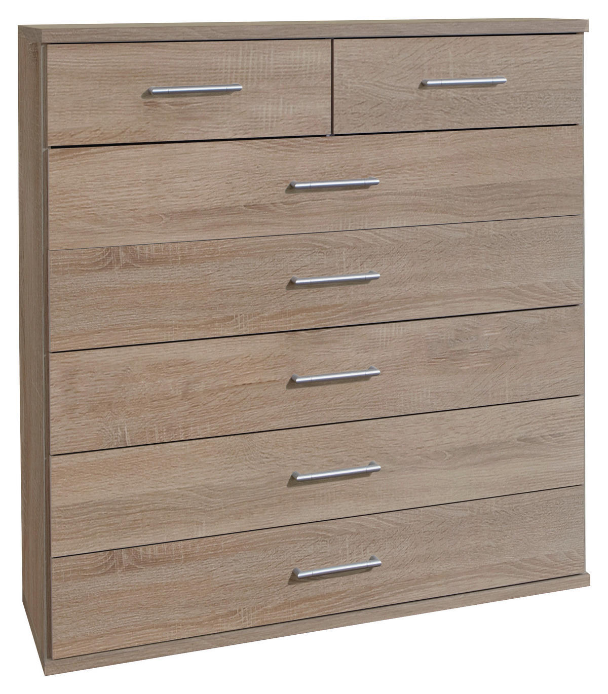 BYRÅ 91/106/40 cm  - aluminiumfärg/ekfärgad, Klassisk, trämaterial/plast (91/106/40cm) - MID.YOU