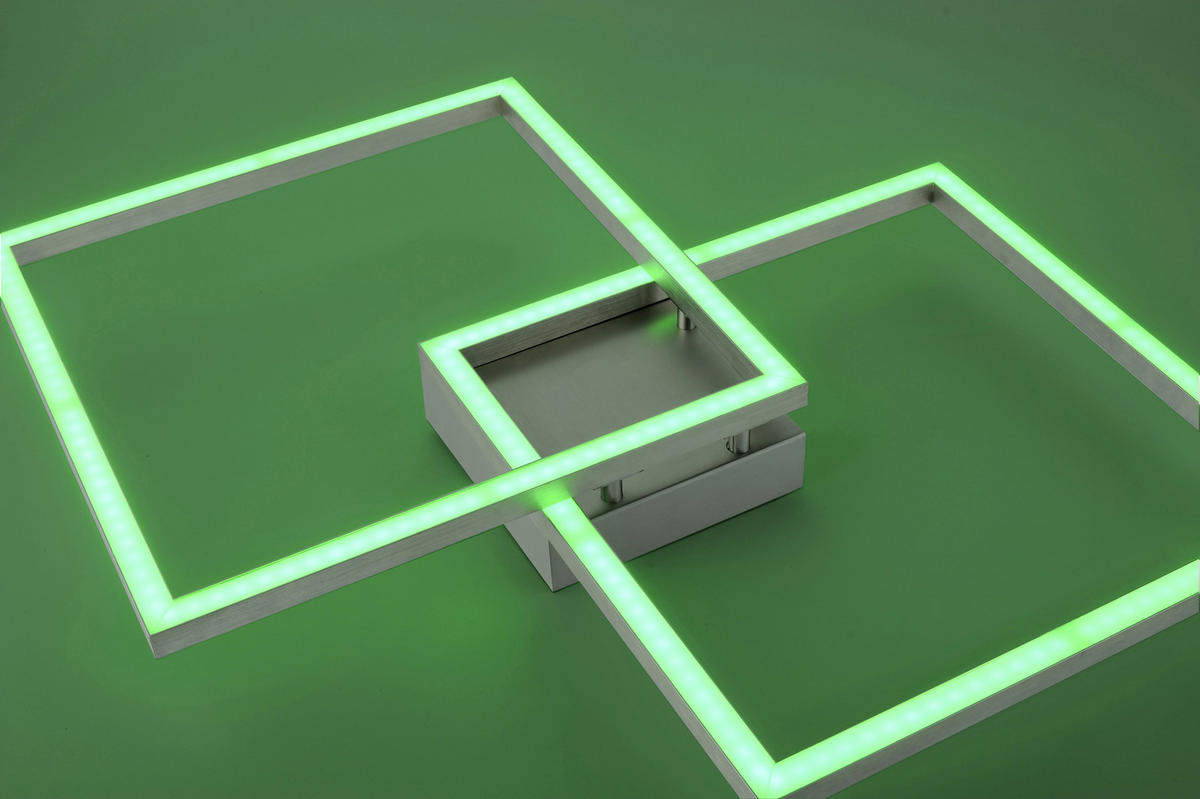 LED-DECKENLEUCHTE Lolasmart-Maxi  Smart 63/63/8,5 cm   - Silberfarben, Design, Kunststoff/Metall (63/63/8,5cm)