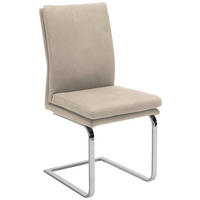 SCHWINGSTUHL  in Stahl Mikrofaser  - Sandfarben/Chromfarben, Design, Textil/Metall (47/100/64cm) - Novel