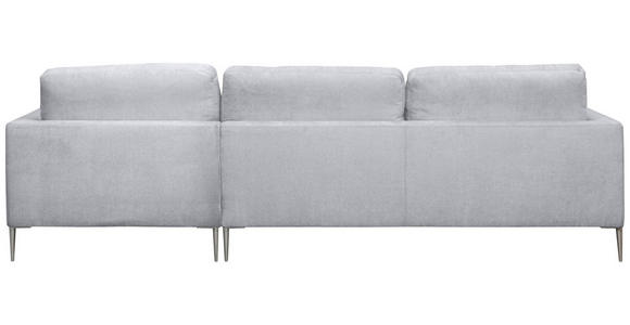 ECKSOFA Grau Chenille - Silberfarben/Grau, KONVENTIONELL, Textil/Metall (284/143cm) - Carryhome