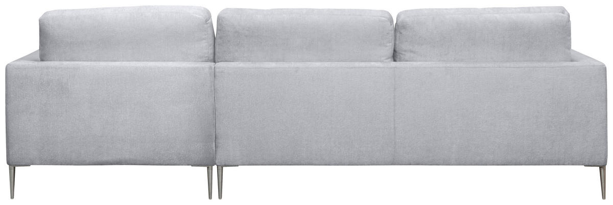 ECKSOFA Grau Chenille  - Silberfarben/Grau, KONVENTIONELL, Textil/Metall (284/143cm) - Carryhome