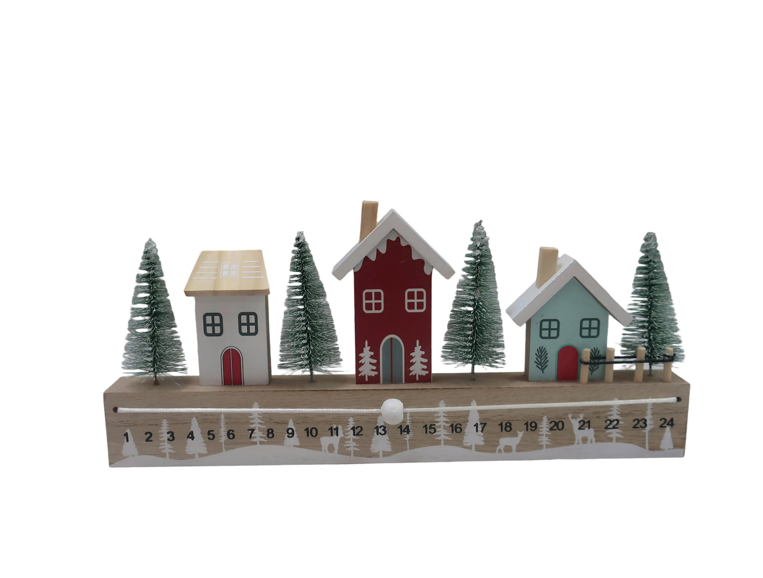 DEKOHAUS - Ecru/Rot, LIFESTYLE, Holz/Holzwerkstoff (14cm) - X-Mas