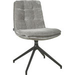 STUHL  in Chenille Textil  - Schwarz/Grau, Design, Textil/Metall (49/90/68cm) - Johann Jakob