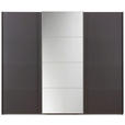 SCHWEBETÜRENSCHRANK  in Dunkelgrau  - Chromfarben/Dunkelgrau, Design, Glas/Holzwerkstoff (270/230/62cm) - Xora