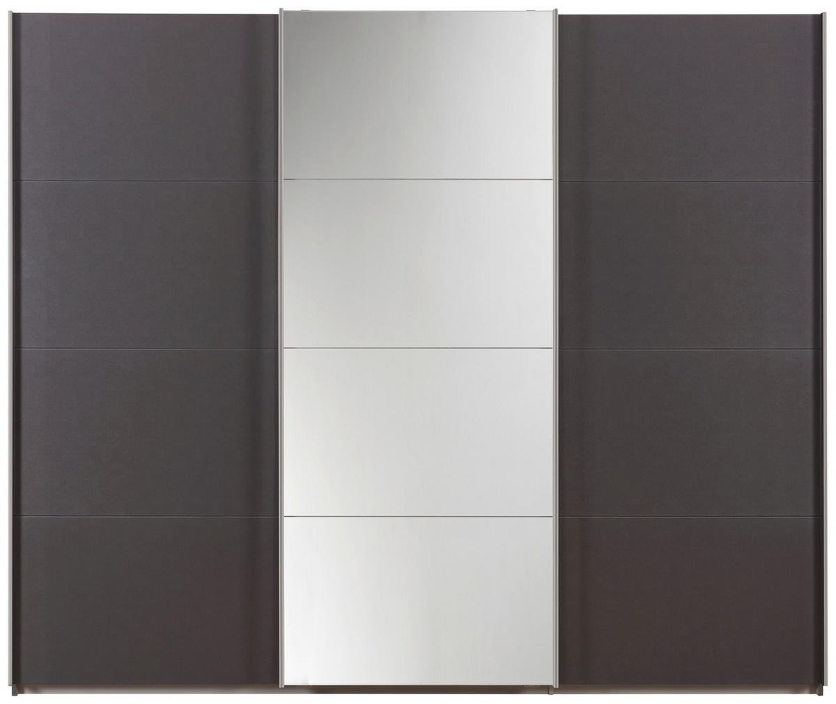 SCHWEBETÜRENSCHRANK  in Dunkelgrau  - Chromfarben/Dunkelgrau, Design, Glas/Holzwerkstoff (270/230/62cm) - Xora