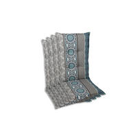 SESSELAUFLAGENSET Ornament  - Blau/Hellgrau, Basics, Textil (50/7/120cm)