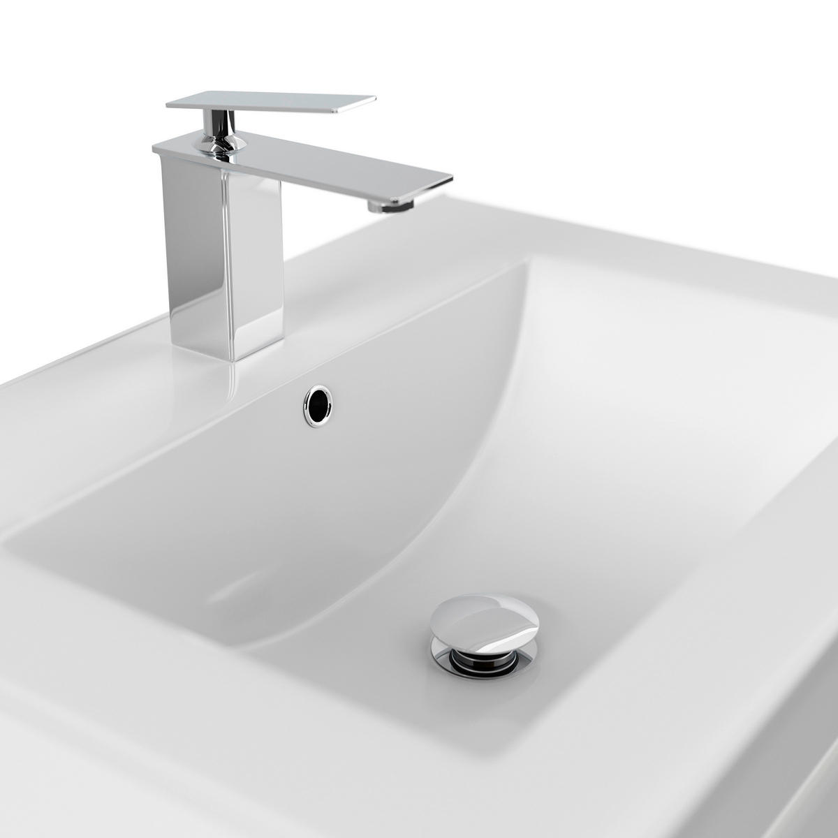 WASCHTISCHKOMBI 61,5 cm  - Weiß Hochglanz/Weiß, Basics, Keramik/Holzwerkstoff (61,5cm) - MID.YOU