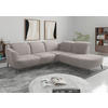ECKSOFA ZOE E Silberfarben Chenille  - Silberfarben/Schwarz, KONVENTIONELL, Textil/Metall (300/267cm) - Sit & More