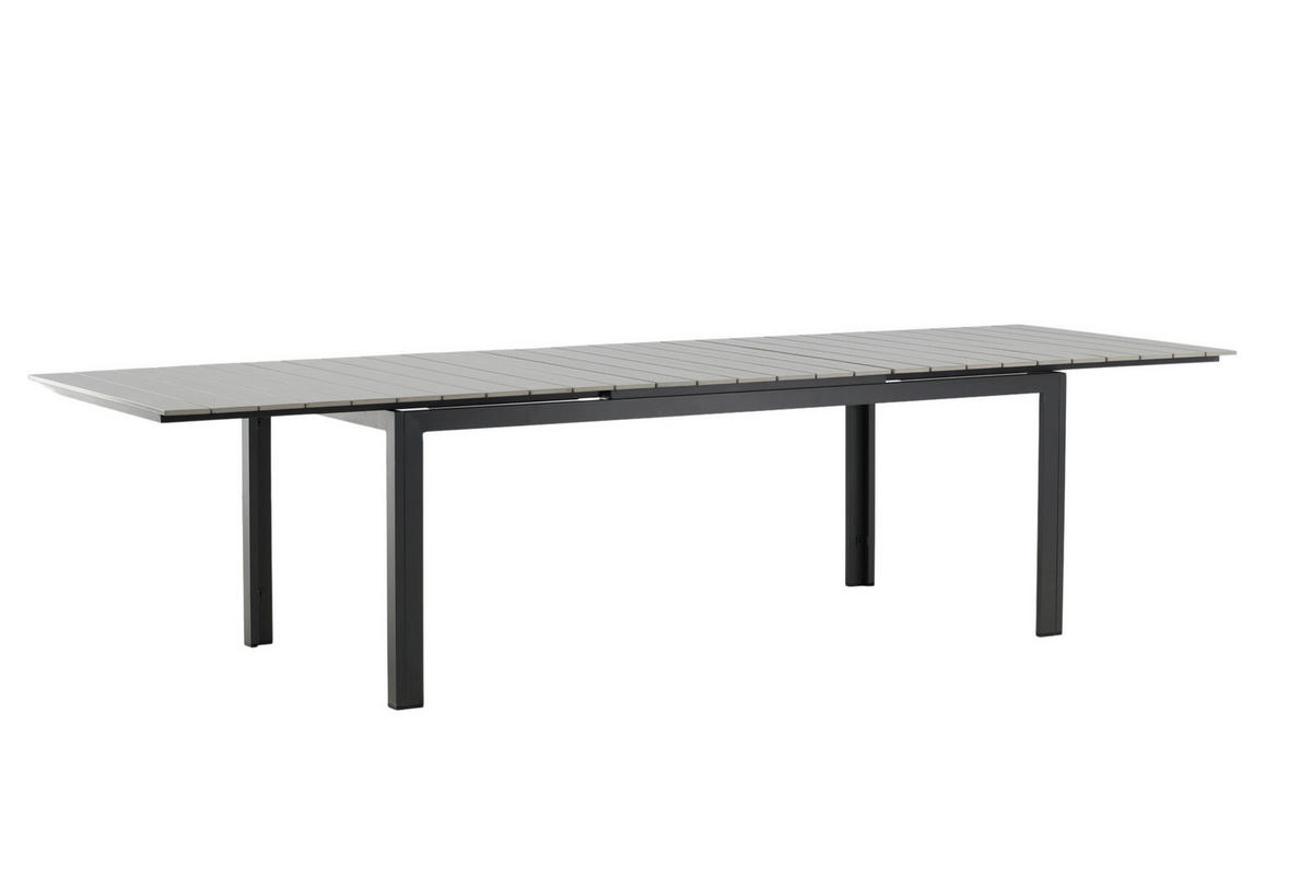 GARTENTISCH 229/100/75 cm  - Schwarz/Grau, MODERN, Kunststoff/Metall (229/100/75cm) - Gardenson