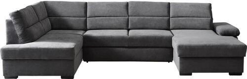 WOHNLANDSCHAFT Anthrazit Flachgewebe  - Dunkelbraun/Anthrazit, KONVENTIONELL, Kunststoff/Textil (183/319/166cm) - Cantus