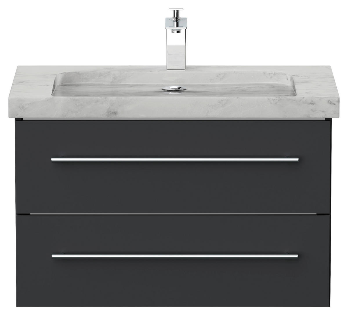 WASCHTISCHKOMBI 75 cm  - Graphitfarben, Basics, Holzwerkstoff/Stein (75cm) - MID.YOU