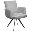 ARMLEHNSTUHL  Stoffauswahl, automatische Rückholfunktion, Sitzfläche 320° drehbar Teddystoff  - Hellgrau/Schwarz, Design, Textil/Metall (60/65/71cm) - Welnova