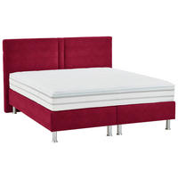 BOXSPRINGBETT 180/200 cm  Rot  - Rot/Alufarben, Design, Kunststoff/Textil (180/200cm) - Beldomo - Sleep