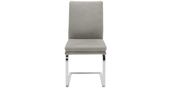 SCHWINGSTUHL in Stahl Mikrofaser - Chromfarben/Hellgrau, Design, Textil/Metall (47/100/64cm) - Novel
