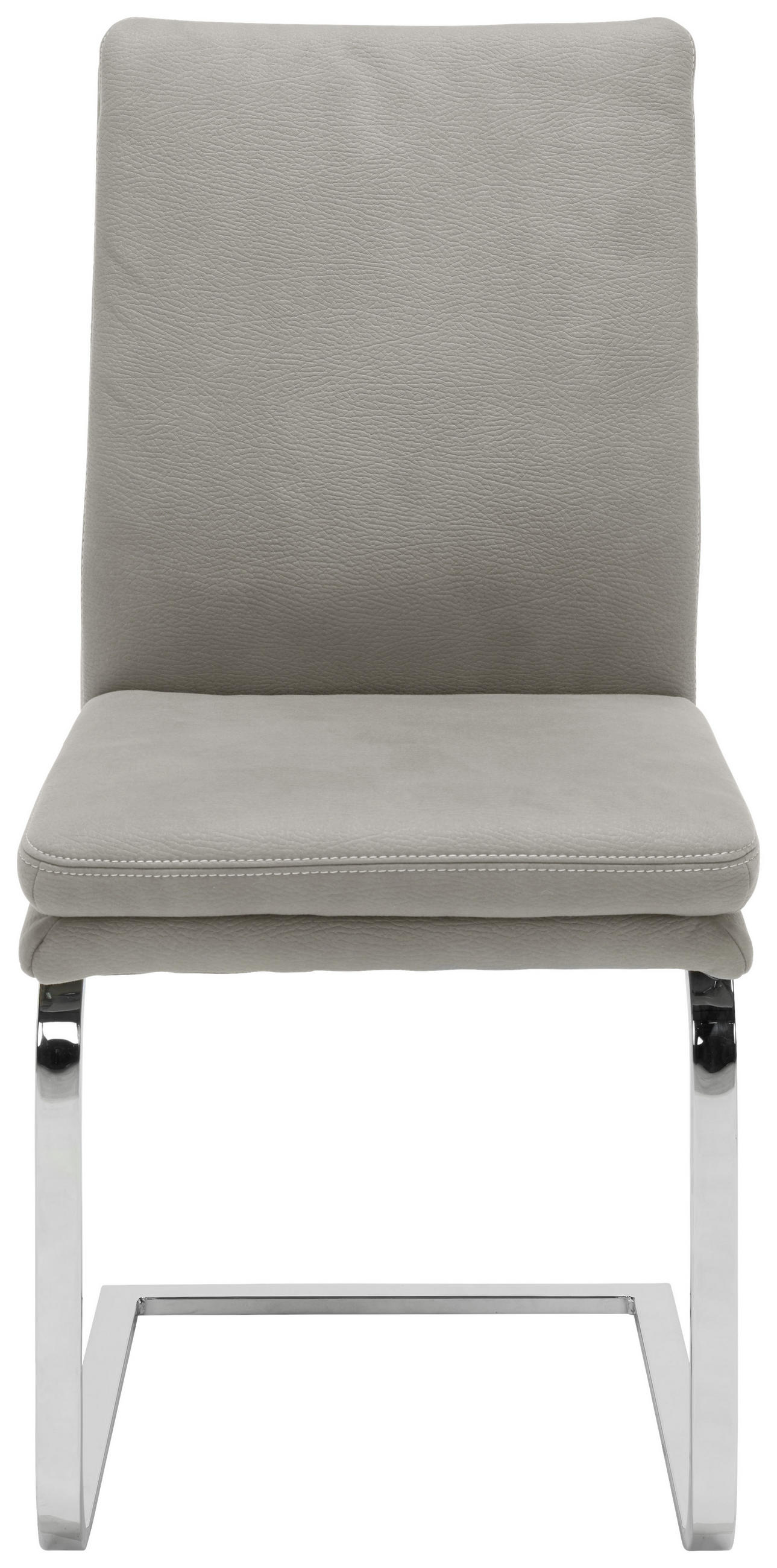 SCHWINGSTUHL  in Stahl Mikrofaser  - Chromfarben/Hellgrau, Design, Textil/Metall (47/100/64cm) - Novel