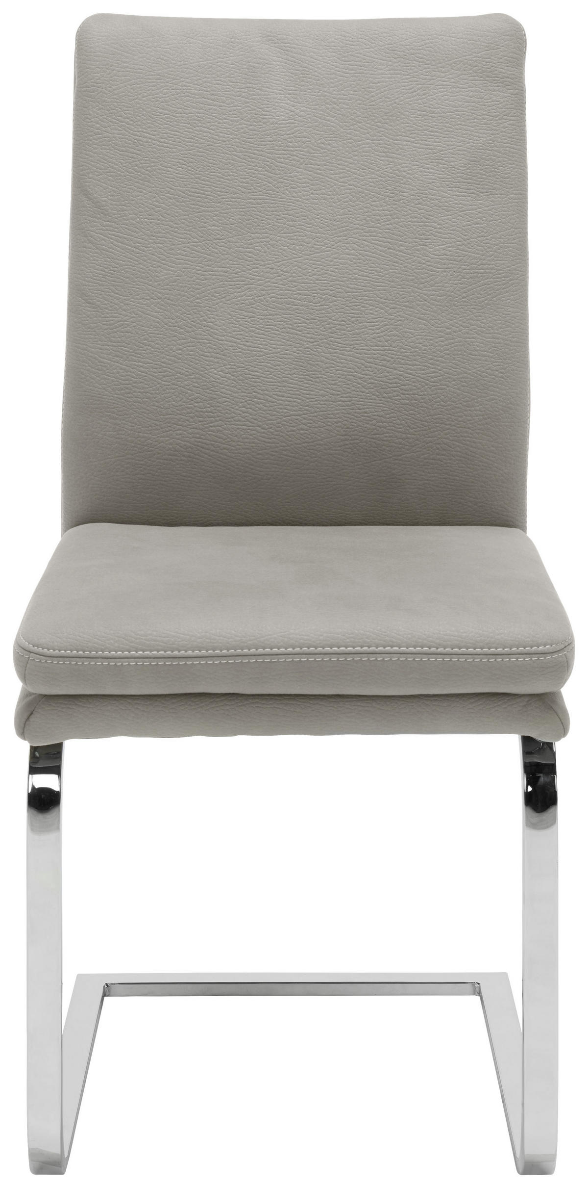 SCHWINGSTUHL  in Stahl Mikrofaser  - Chromfarben/Ecru, Design, Textil/Metall (47/100/64cm) - Novel