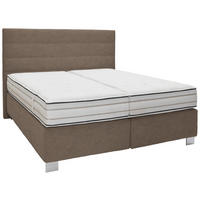 BOXSPRINGBETT 180/200 cm  in Greige  - Greige/Alufarben, Konventionell, Holzwerkstoff/Textil (180/200cm) - Dieter Knoll