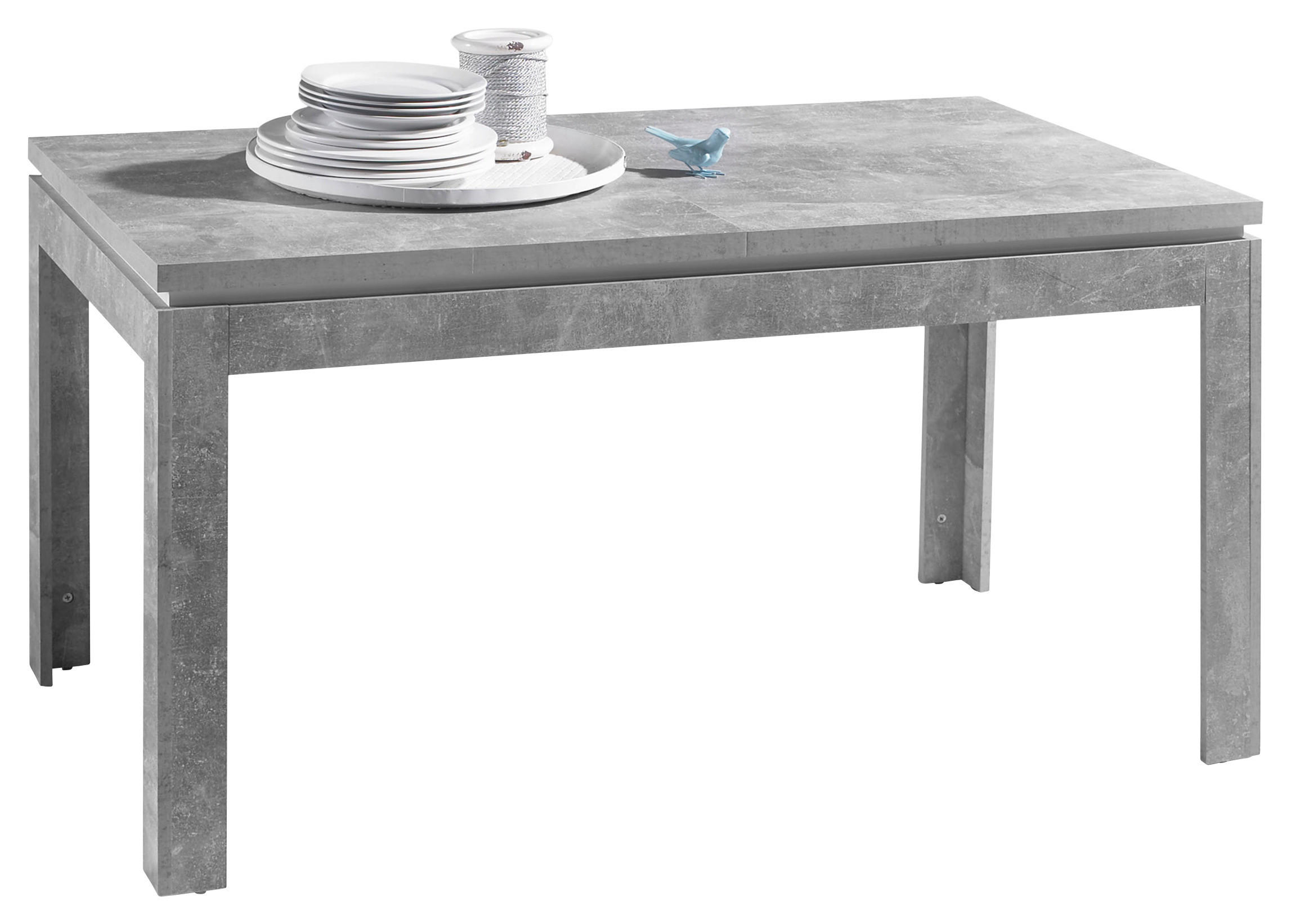 ESSTISCH 140/80/76 cm Nachbildung  Holzwerkstoff ausziehbar rechteckig Grau, Weiß  - Weiß/Grau, MODERN, Holzwerkstoff (140/80/76cm) - MID.YOU