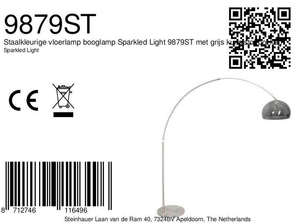 STEHLEUCHTE SPARKLED LIGHT 50/240/230 cm  - Edelstahlfarben/Grau, Trend, Kunststoff/Metall (50/240/230cm)