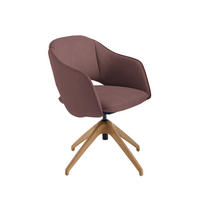 ARMLEHNSTUHL  in Echtleder naturbelassen  - Wildeiche/Pflaume, Design, Leder/Holz (63/74-90/57-73cm) - Koinor