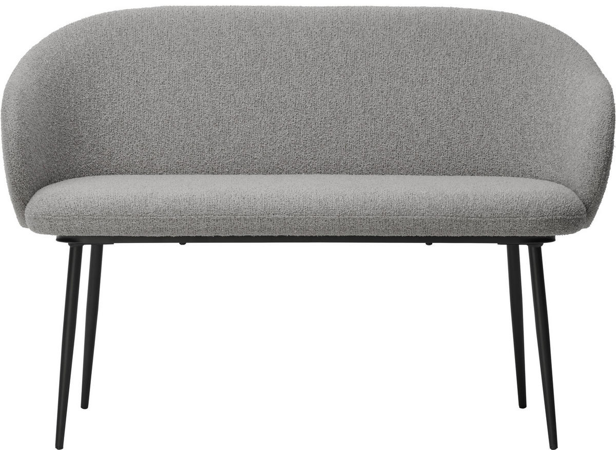 SITZBANK 115,5/80/57 cm Webstoff Grau, Schwarz Pappel Sperrholz  - Schwarz/Grau, MODERN, Holz/Textil (115,5/80/57cm) - Livetastic