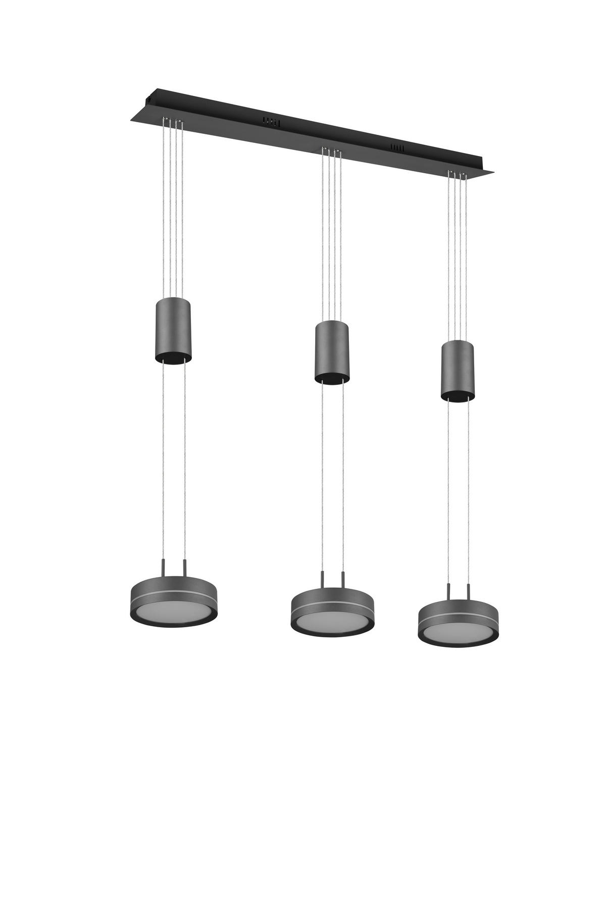 SUSPENSION LED 85/14/180 cm    - Weiss/Anthrazit, Lifestyle, Kunststoff/Metall (85/14/180cm)