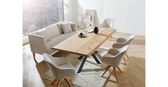 SITZBANK in Textil Creme, Weiß, Eichefarben  - Eichefarben/Creme, Design, Holz/Textil (190/83/70cm) - Landscape