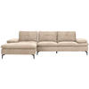 ECKSOFA in Velours Sandfarben  - Sandfarben/Schwarz, Design, Textil/Metall (179/301cm) - Chilliano
