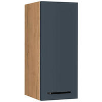 KÜCHENOBERSCHRANK 30/72/35 cm  in Blau, Eichefarben  - Blau/Eichefarben, MODERN, Holzwerkstoff/Metall (30/72/35cm) - Nobilia