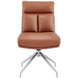 STUHL - Edelstahlfarben/Cognac, Design, Textil/Metall (51,5/89,5/65cm) - Novel